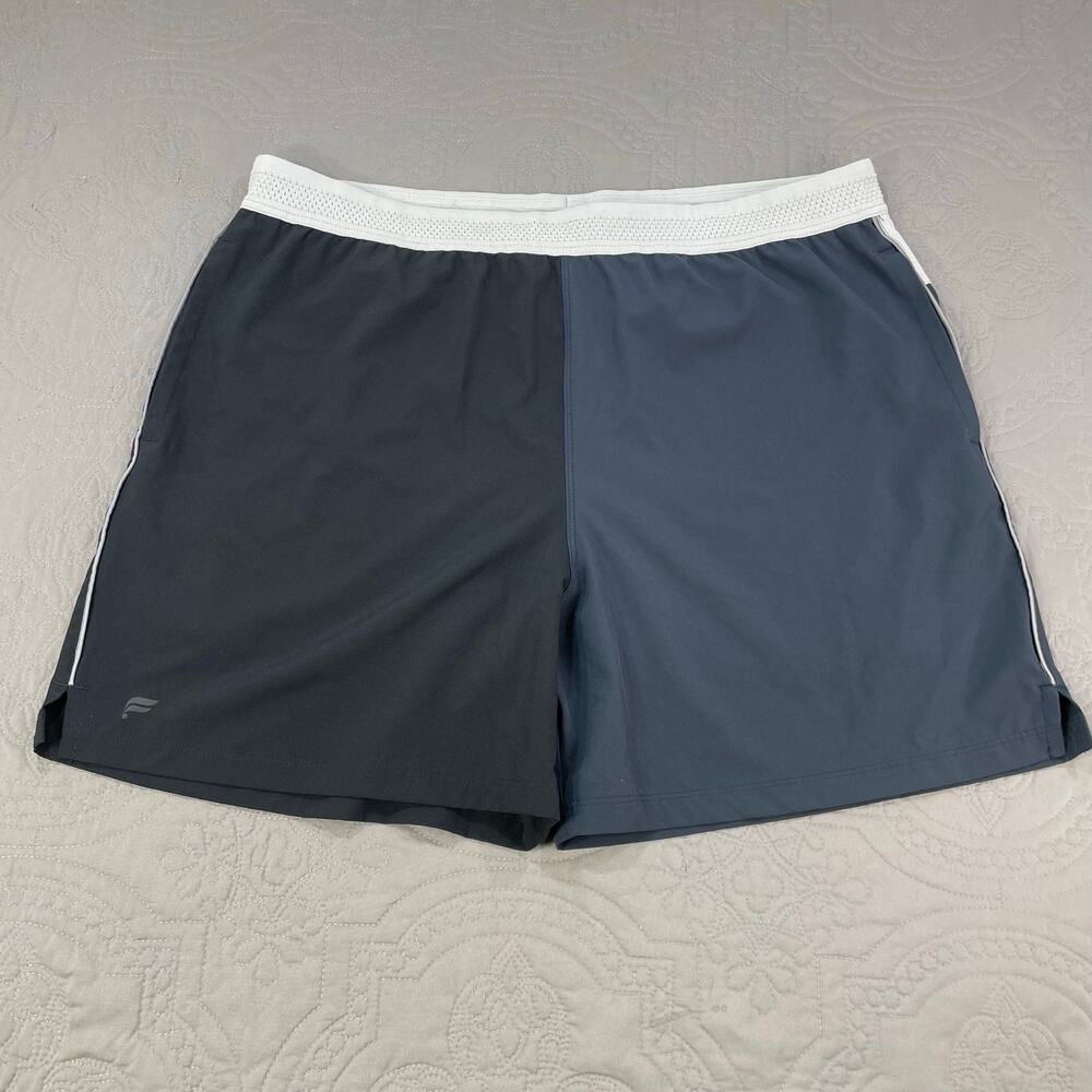 Fabletics Shorts Mens X Large Fundamental Lined Two Tone Color block Black Grey